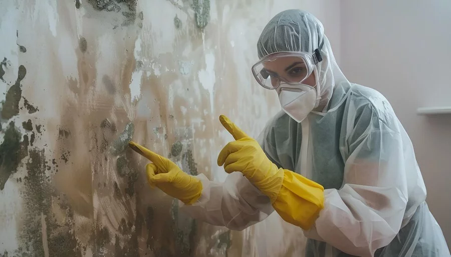 Inspection and moisture detection during mold restoration vs DIY process