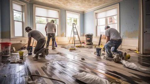 water damage restoration drying process with dehumidifiers