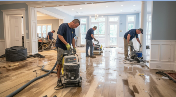 water damage restoration damaged ceiling and wall repair work